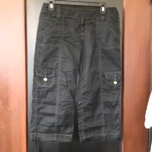 Express black sport capris cargo cropped pants